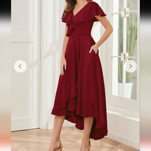 Venus High Low Short Sleeves  Dresses ,S